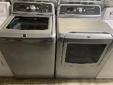 Laveuse sécheuse top load grande capacité grises Maytag Bravos