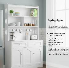 Brand New White Kitchen Pantry Cabinet with Hutch $279