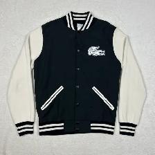 Lacoste Big Crocodile Knit Bomber Varsity Jacket - Size Small