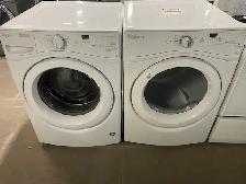 Laveuse sécheuse frontales blanches Whirlpool  (remis à neuf)