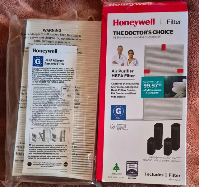 HONEYWELL HEPA ALLERGEN FILTERS 'G'