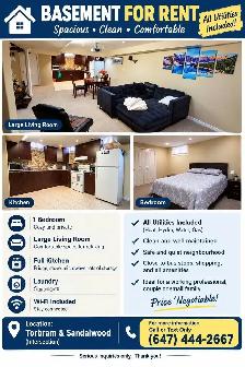 Basement for rent available