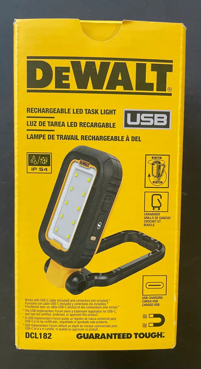 NEW DEWALT DCL182 LED TASK LIGHT
