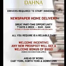 (JOB IN NEED?) Newspaper delivery job