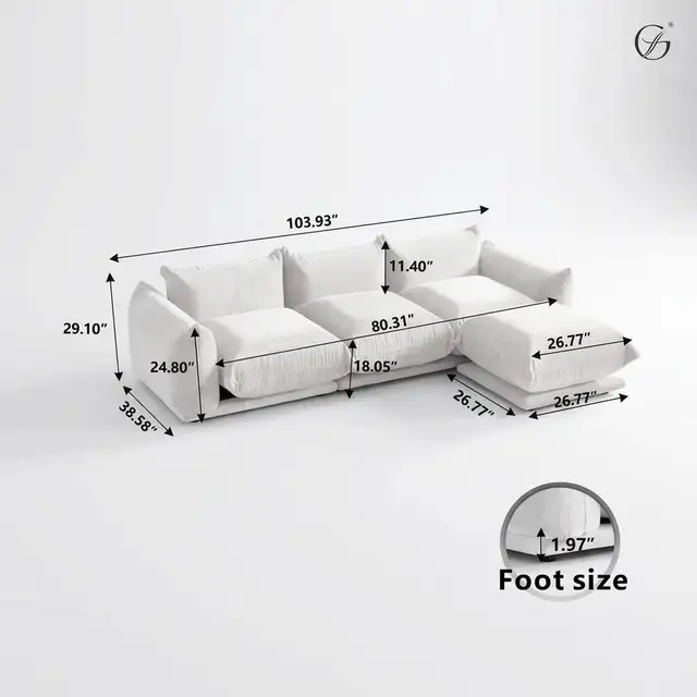 Brand New Brand New 103' Cloud Corduroy Sofa Special $799