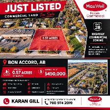 COMMERCIAL LAND FOR SALE IN BON ACCORD, AB