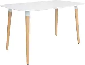 Eames Style Rectangular Dining Table with Wooden Legs