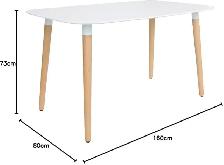 Eames Style Rectangular Dining Table with Wooden Legs - Photo 3