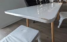 Eames Style Rectangular Dining Table with Wooden Legs - Photo 4