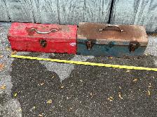 Two Vintage Metal Toolboxes !