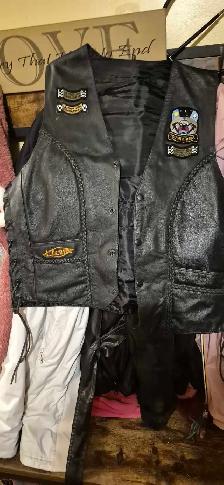 Black leather vest