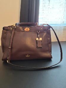 Sac Coach brun foncé / Coach Dark Brown Handbag - Photo 3