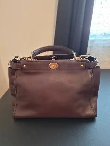 Sac Coach brun foncé / Coach Dark Brown Handbag - Photo 5
