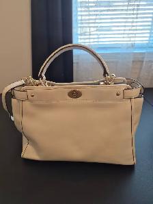 Sac Coach blanc cassé / Coach Off-White Handbag - Photo 4