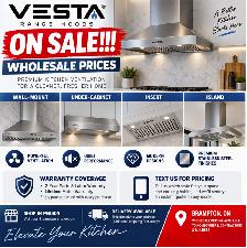 We sale all kind of Vesta rangehoods at whole sale price!!