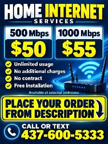 Cheap Home Internet |500 Mbps $50|Fiber Internet
