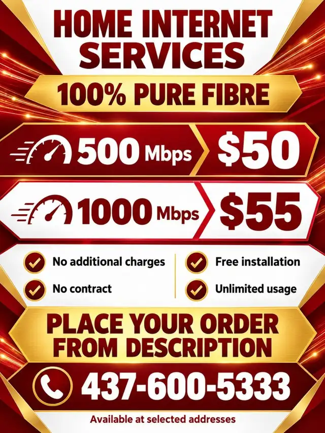 Home Internet Deal |500 Mbps $50|1000 Mbps $55