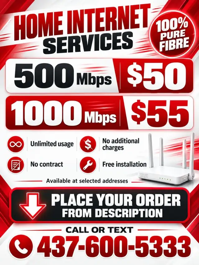 Cheap Fibre Internet | 500 Mbps $50| 1000 Mbps $55