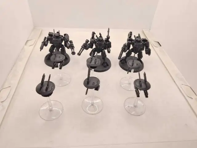 Warhammer 40k Tau Crisis Suits & Drones Primed Black