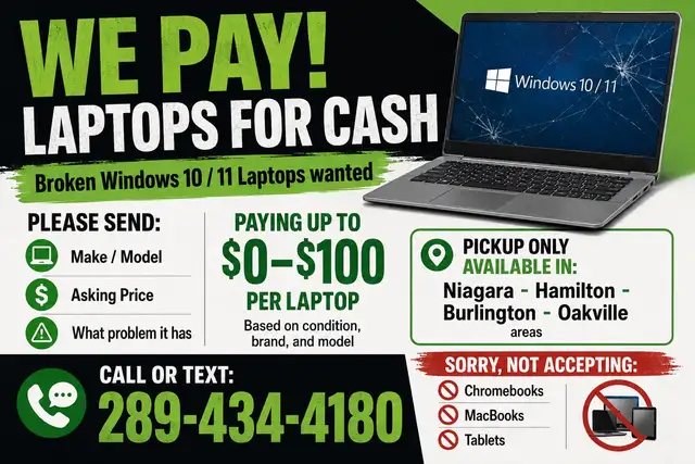 WE PAY! LAPTOPS FOR CASH- Broken Windows 10 / 11 Laptops