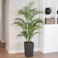 CG Hunter Faux 7 ft (2.1 m) Kentia Palm Tree with Planter