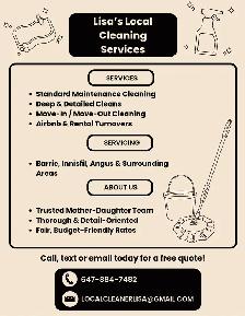 House Cleaning in Barrie & Surrounding Areas!