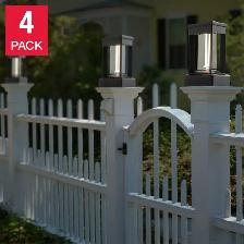 GTX Naturally Solar LED Wall or Post Accent Lights, Black, 4-Pac