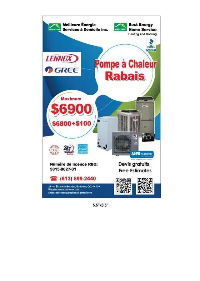 Heat pump with government rebate