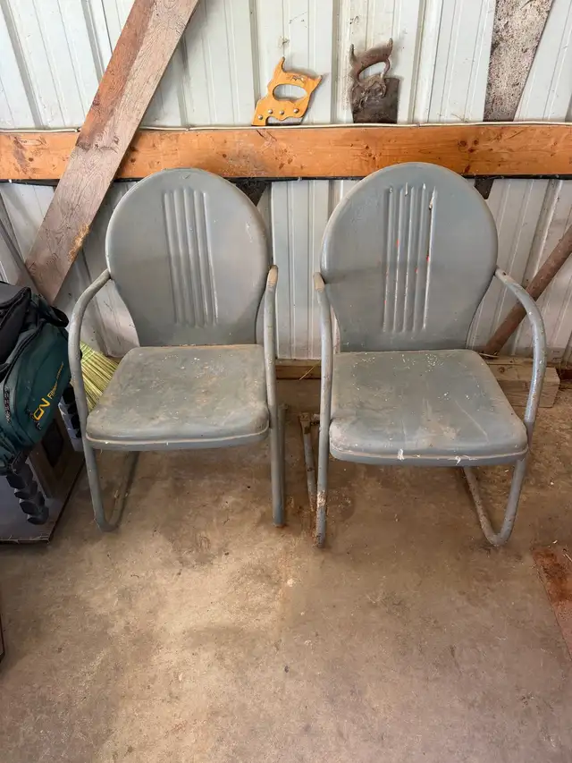 Vintage Metal Chairs x 2