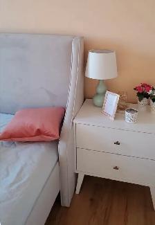 Lit King size Velvet Gris - Photo 2