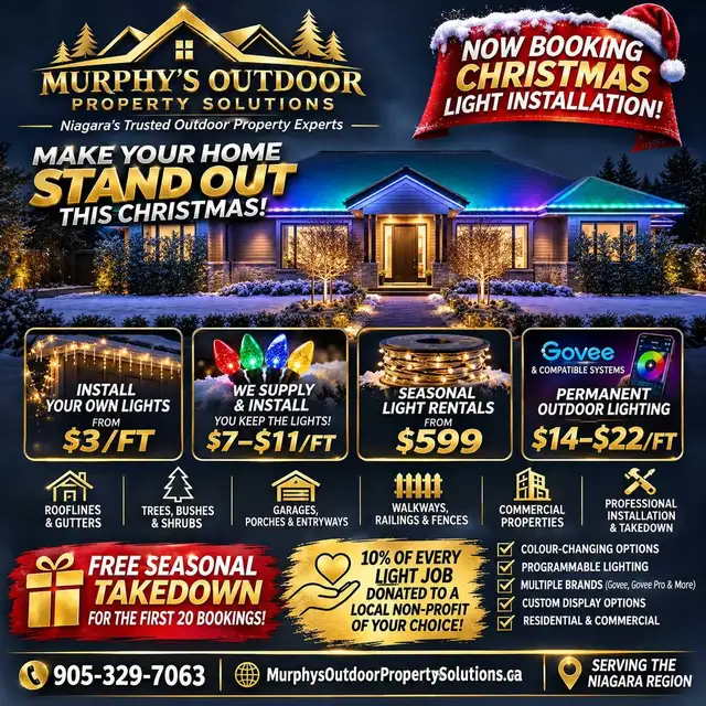 Christmas Light Installation Niagara | From $3/FT | Permanent &