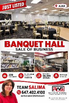 Banquet hall sale of business in Ajax