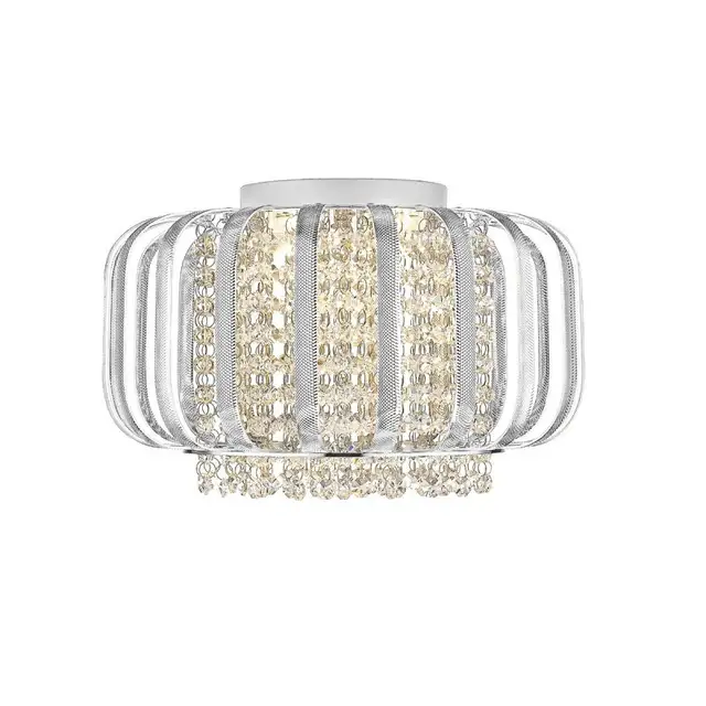 OVE Decors Adelizza III LED Flush Mount Ceiling Light with Cryst