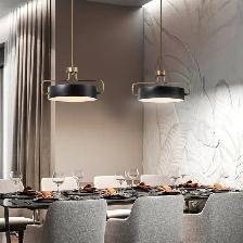 Loxley Rowe Libra Integrated LED Pendant Light, Matte Black and - Photo 4