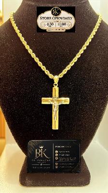 10k yellow gold chain & pendant # R 74