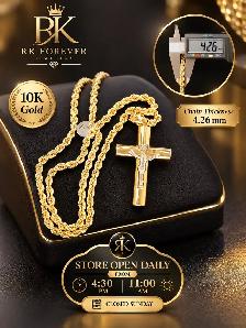 10k yellow gold chain & pendant # R 74 - Photo 5