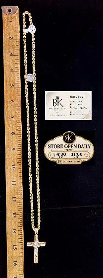 10k yellow gold chain & pendant # R 74 - Photo 7