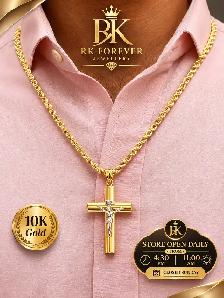10k yellow gold chain & pendant # R 74 - Photo 8