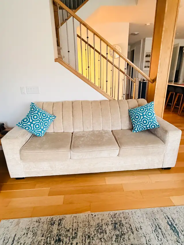 Beige Sofa and Loveseat Set