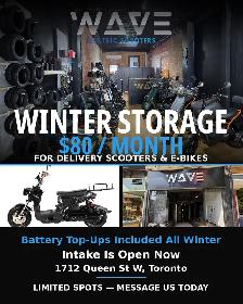 Winter Storage for Delivery Electric Scooters & E-Bikes — $80/mo